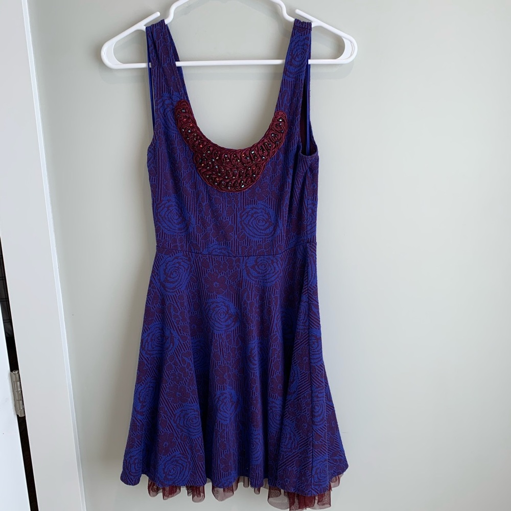 Free People purple dress fit and flare size XS